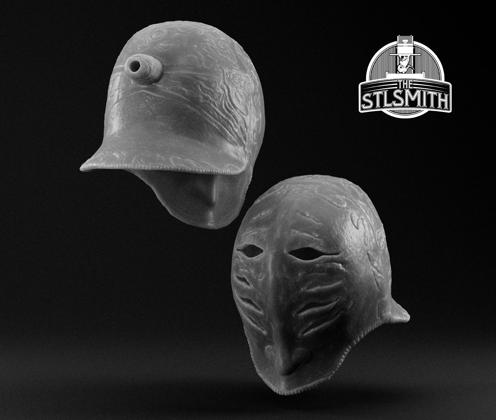 alonne's helm render bw alonne's helm render bw