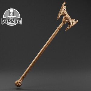 asmodeus's rib war axe render bronze