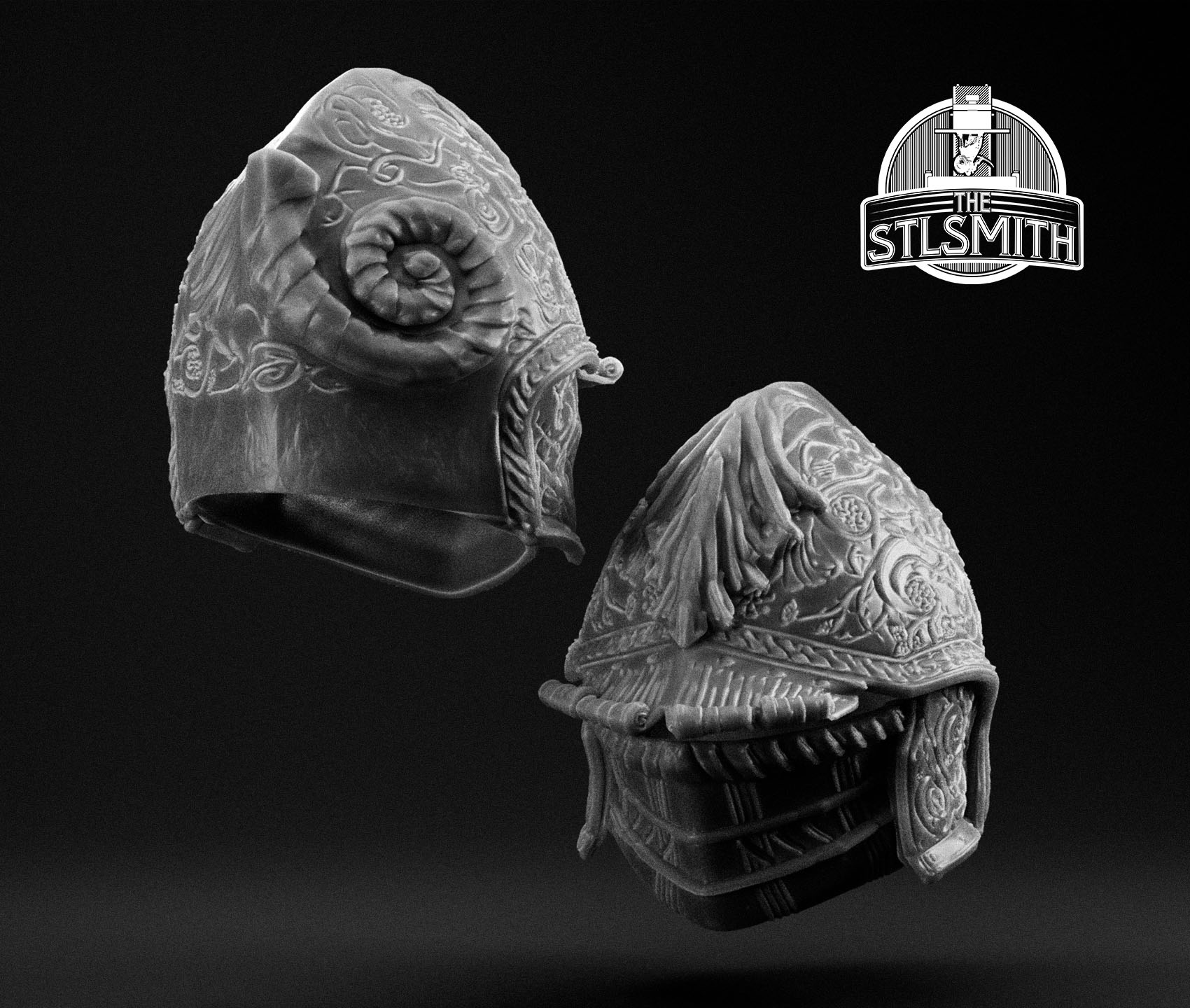 banished knight helm render bw banished knight helm render bw