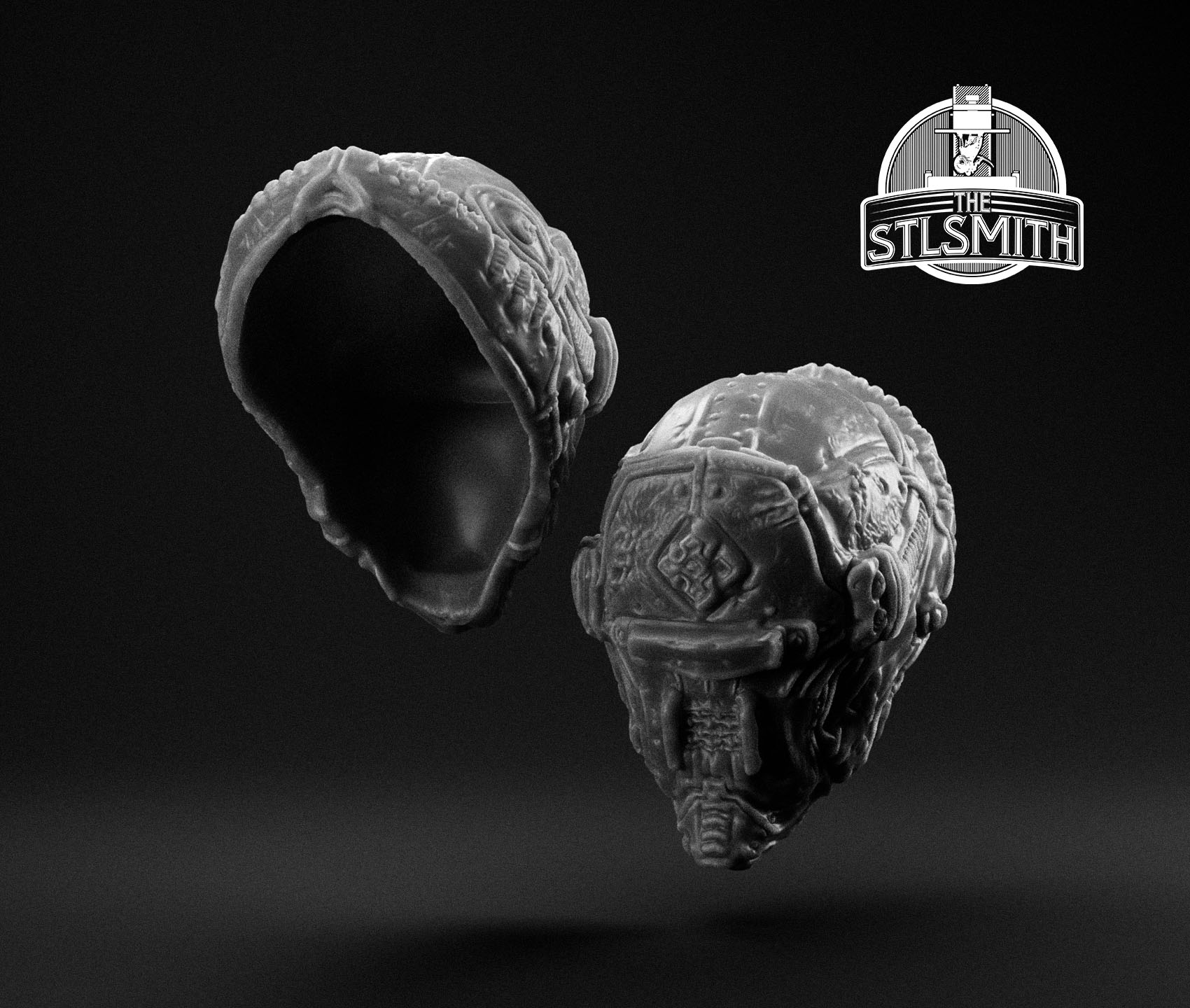 boomer flamer helmet render bw boomer flamer helmet render bw