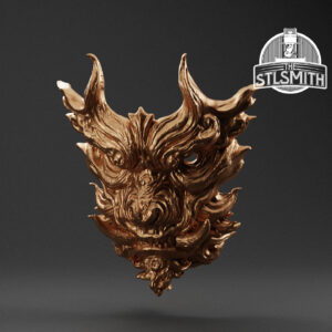 bronze monkey mask render bronze