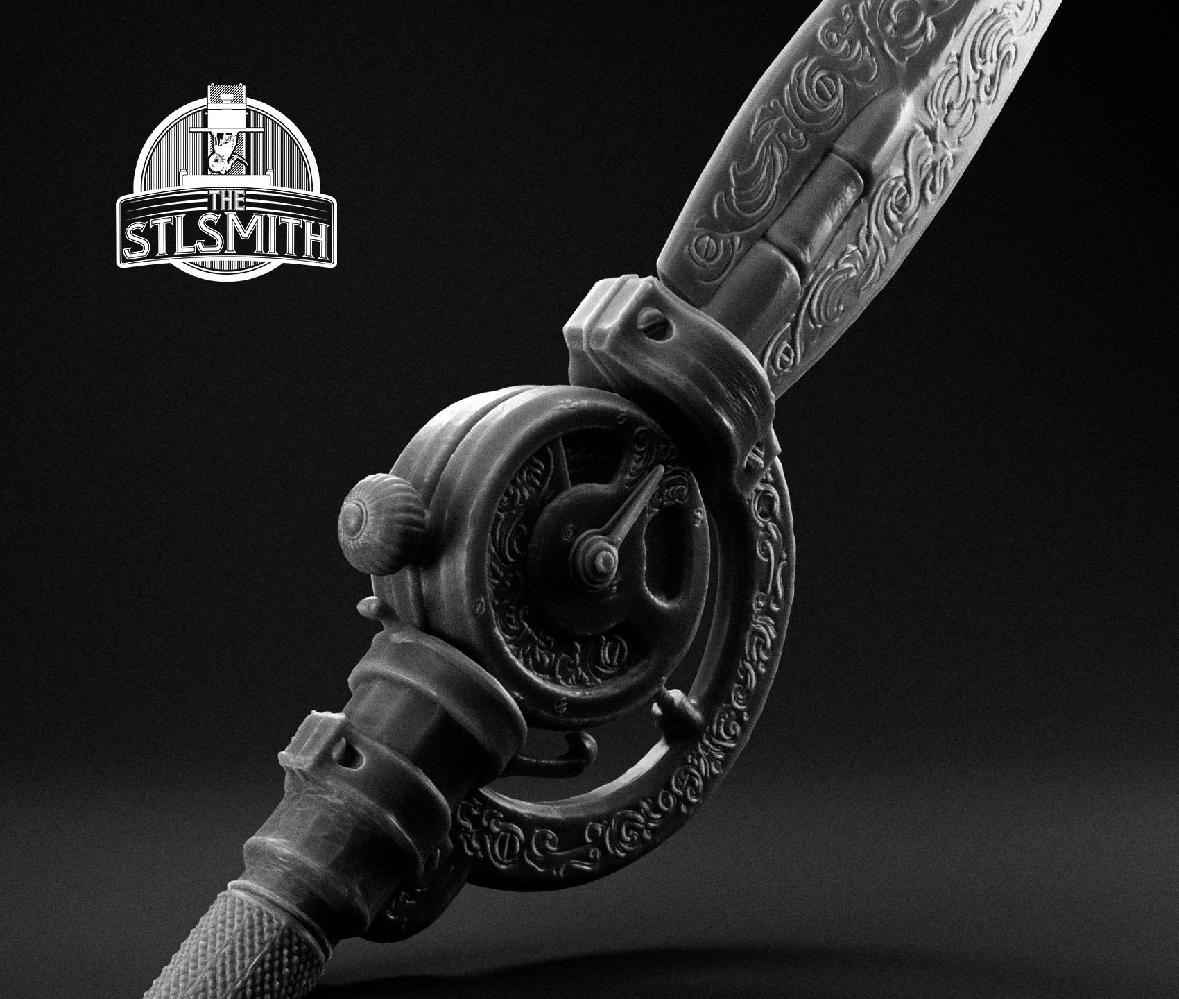 clock sword render bw 02 clock sword render bw 02