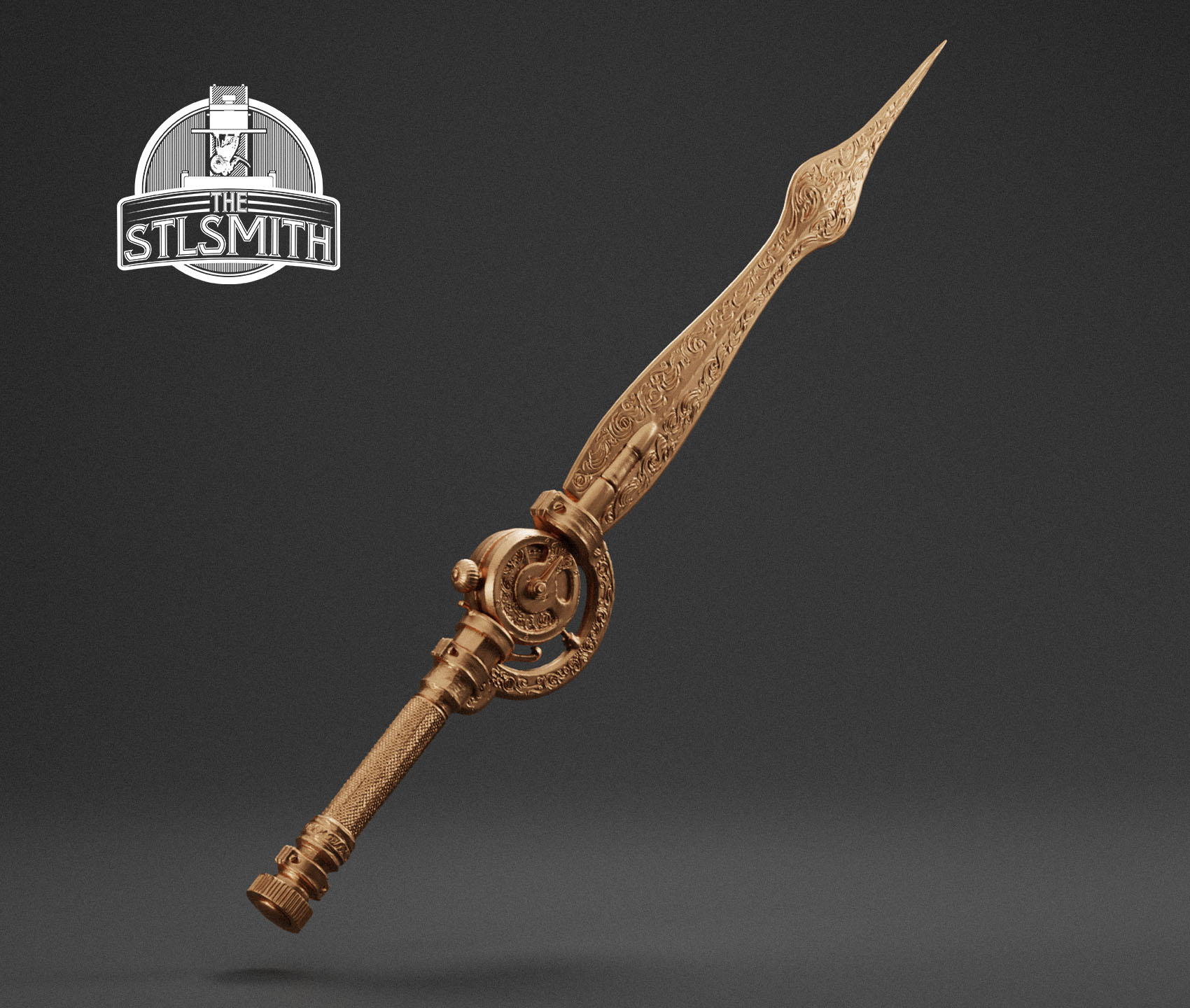 clock sword render bronze clock sword render bronze
