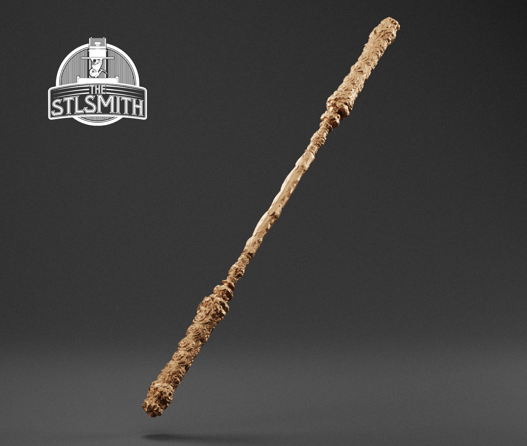 cloud patterned stone staff render bronze cloud patterned stone staff render bronze