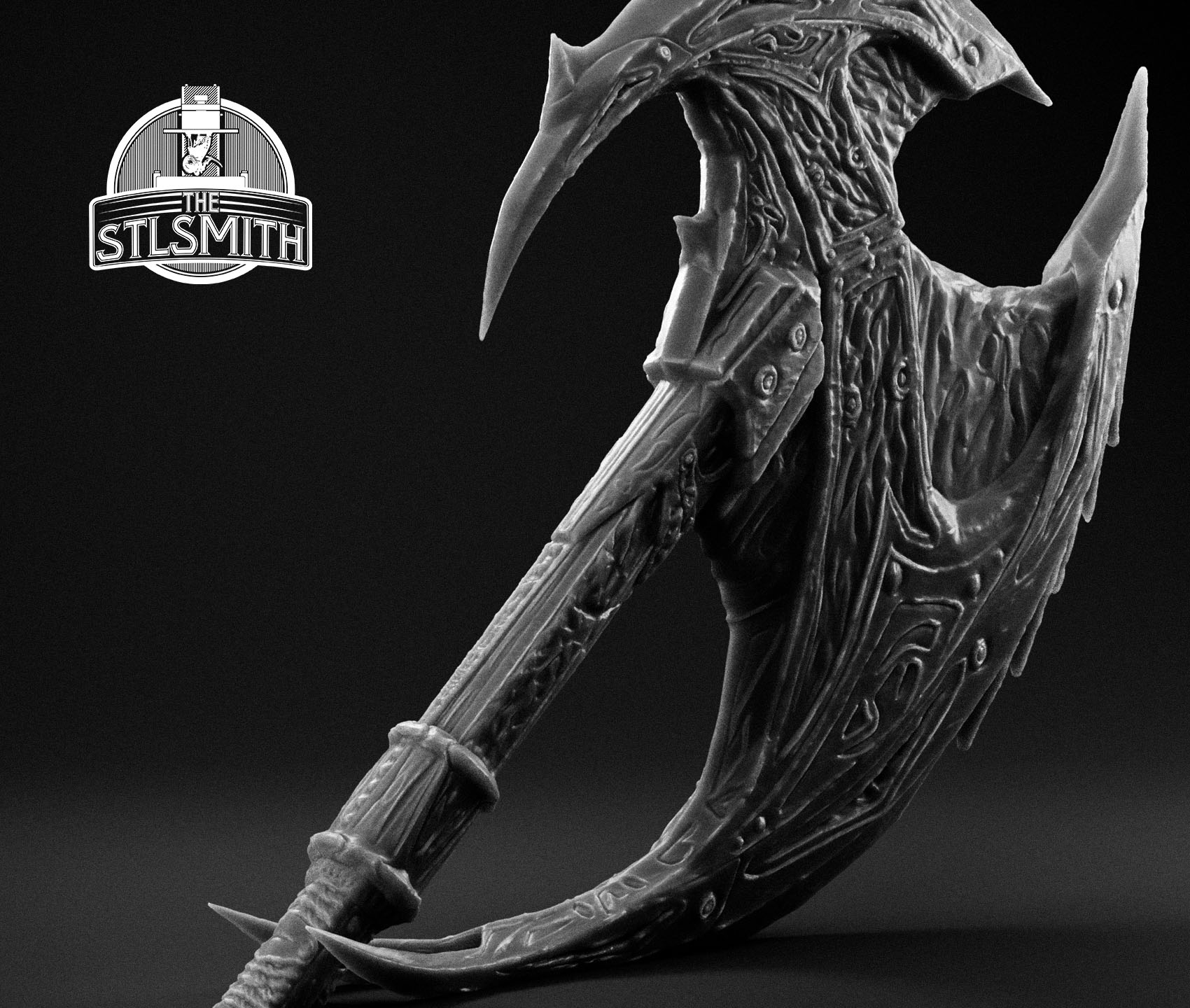 daedric battleaxe render bw 02 daedric battleaxe render bw 02