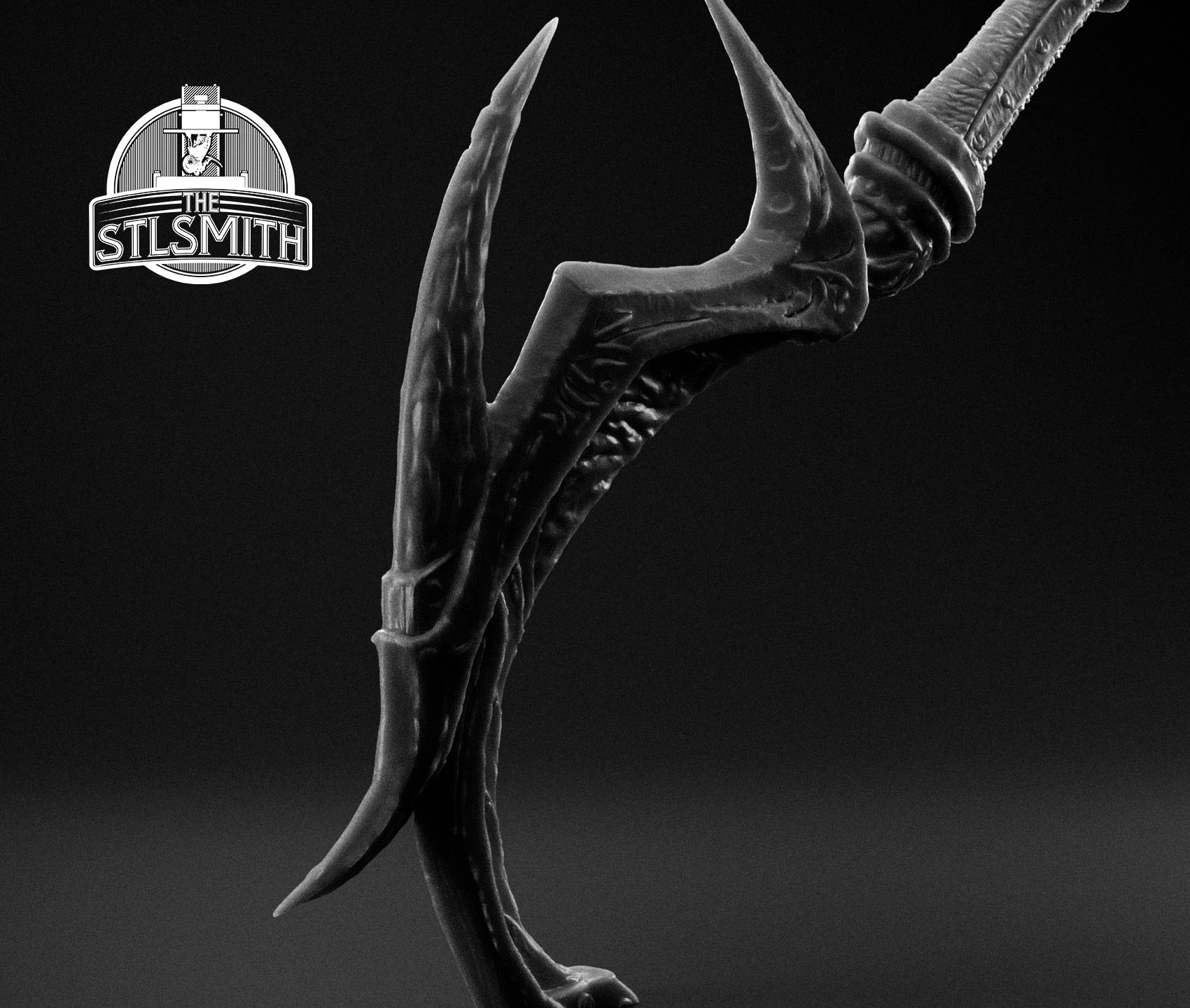 daedric bow render bw 02 daedric bow render bw 02