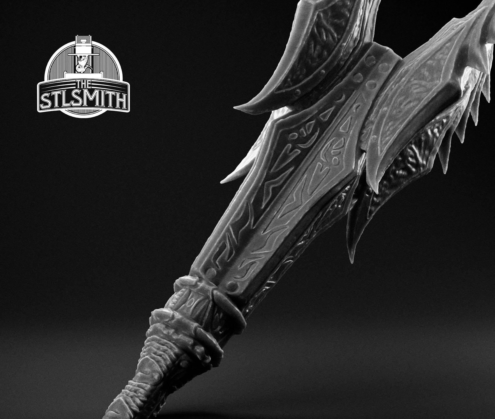 daedric mace render bw 02 daedric mace render bw 02