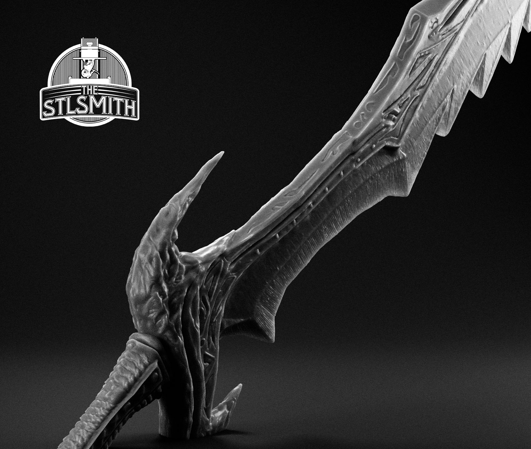 daedric sword render bw 02 daedric sword render bw 02
