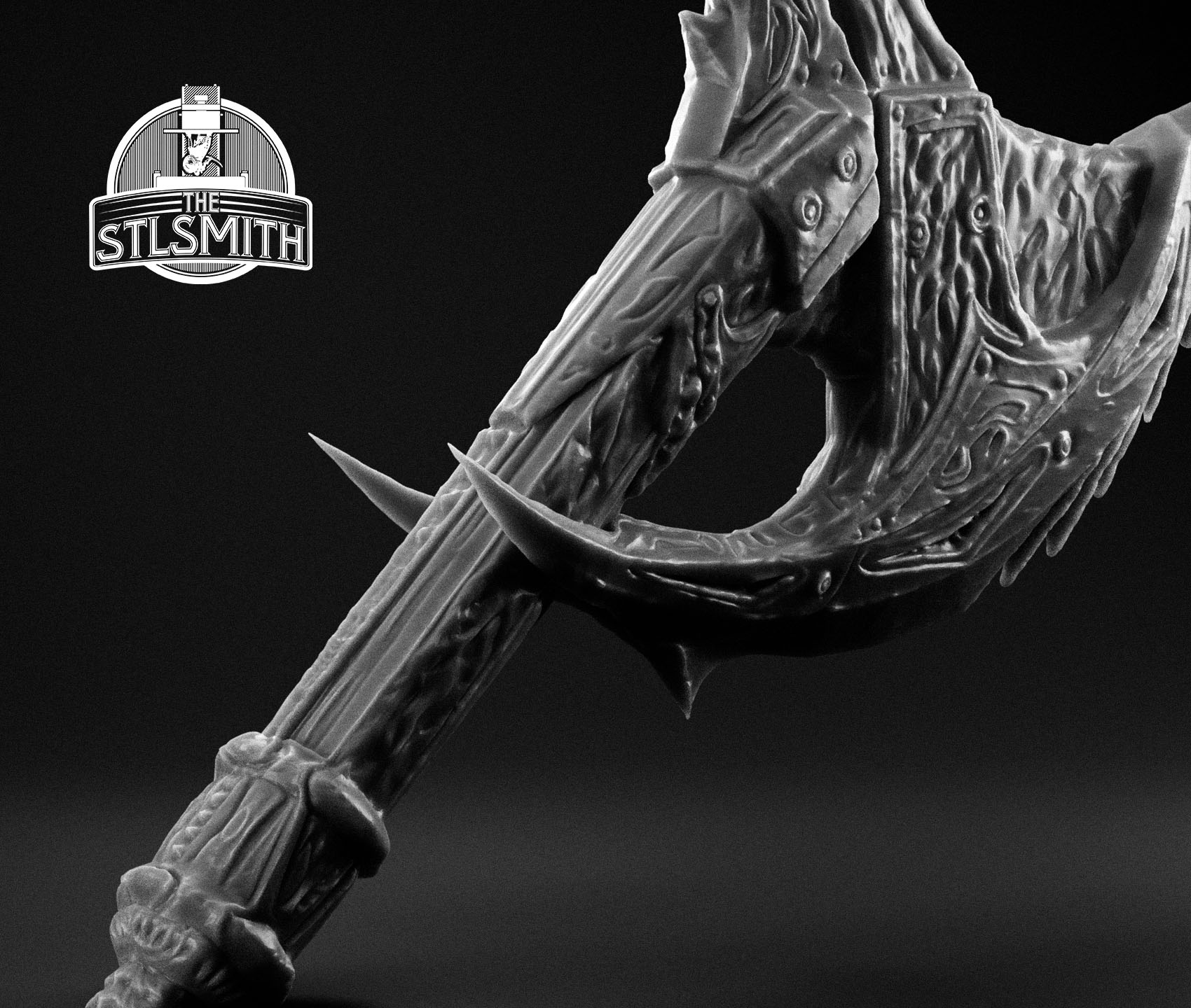 daedric war axe render bw 02 daedric war axe render bw 02