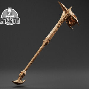 daedric war hammer render bronze