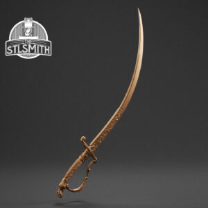 dancer's curved sword render bronze