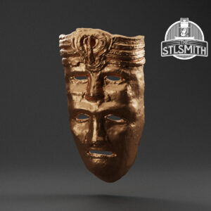death mask helm render bronze