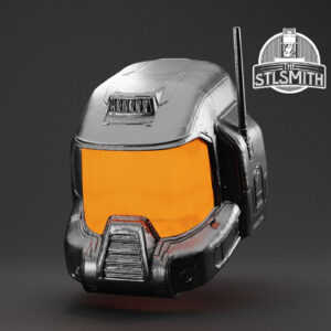 doom 64 marine helmet render silver