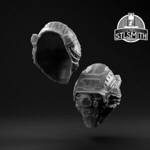 drone gunner helmet render bw