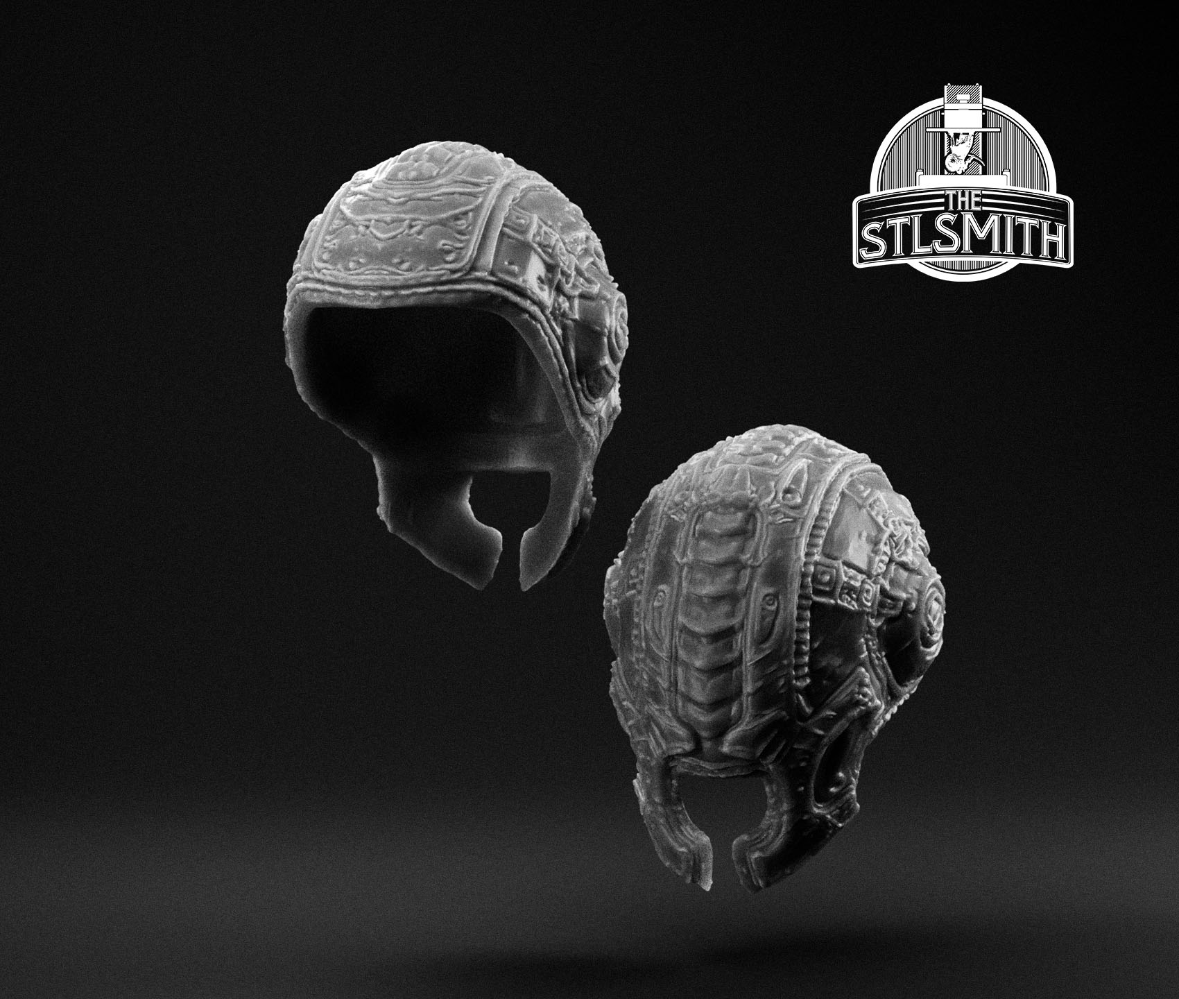 drone miner helmet render bw drone miner helmet render bw