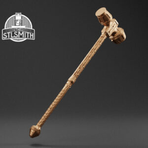 dwarven war hammer render bronze