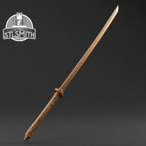 ebony blade katana render bronze