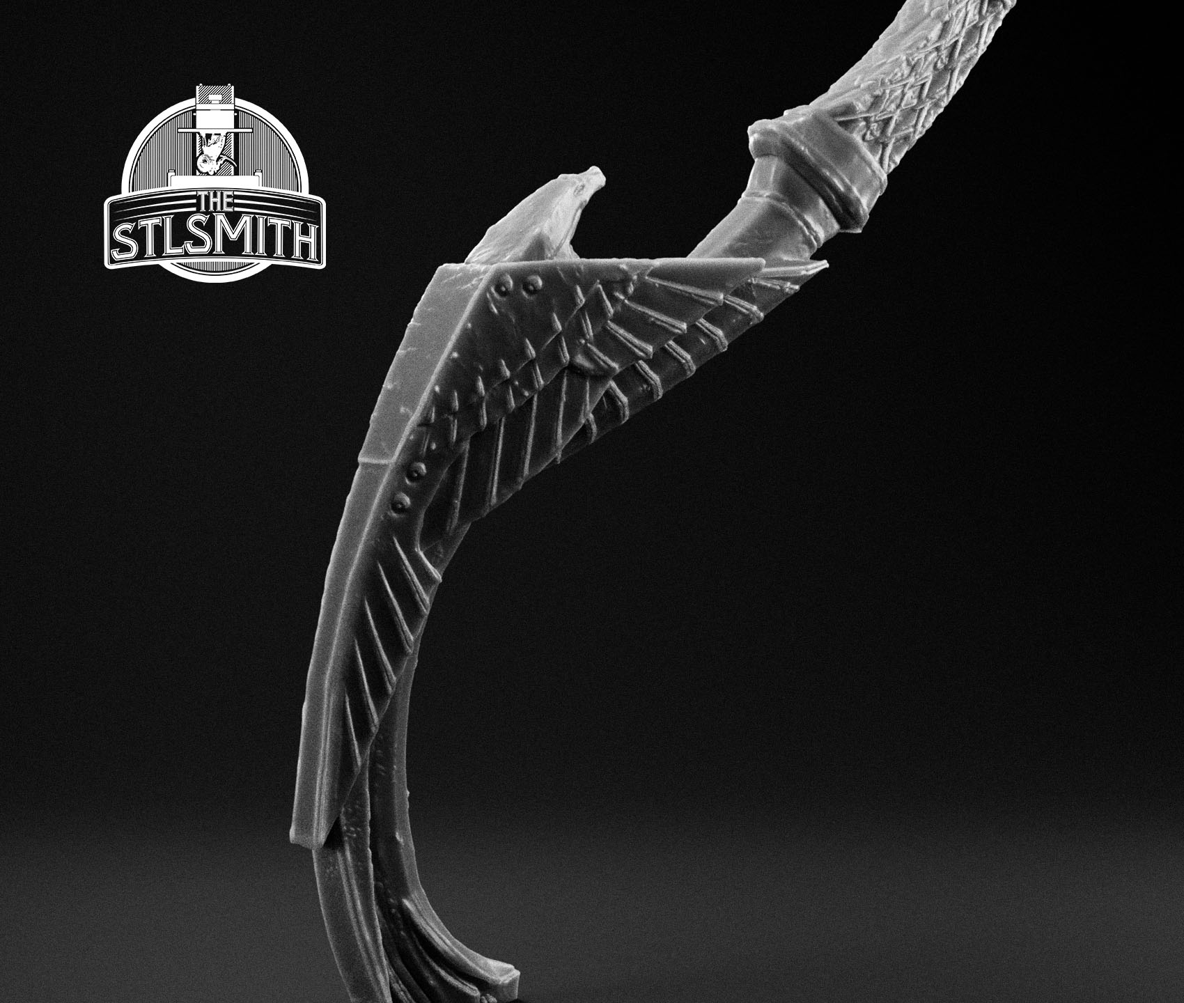 elven bow render bw 02 elven bow render bw 02