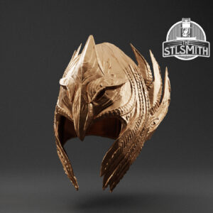 elven helmet render bronze