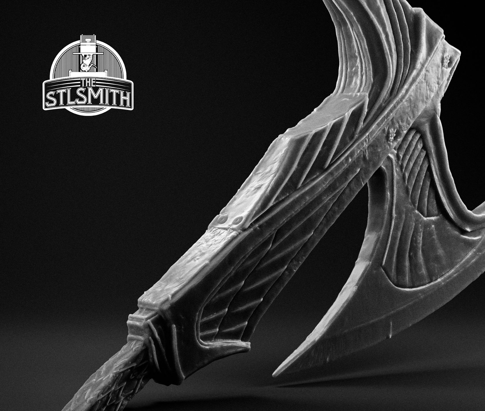 elven war axe render bw 02 elven war axe render bw 02