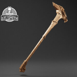 elven war hammer render bronze