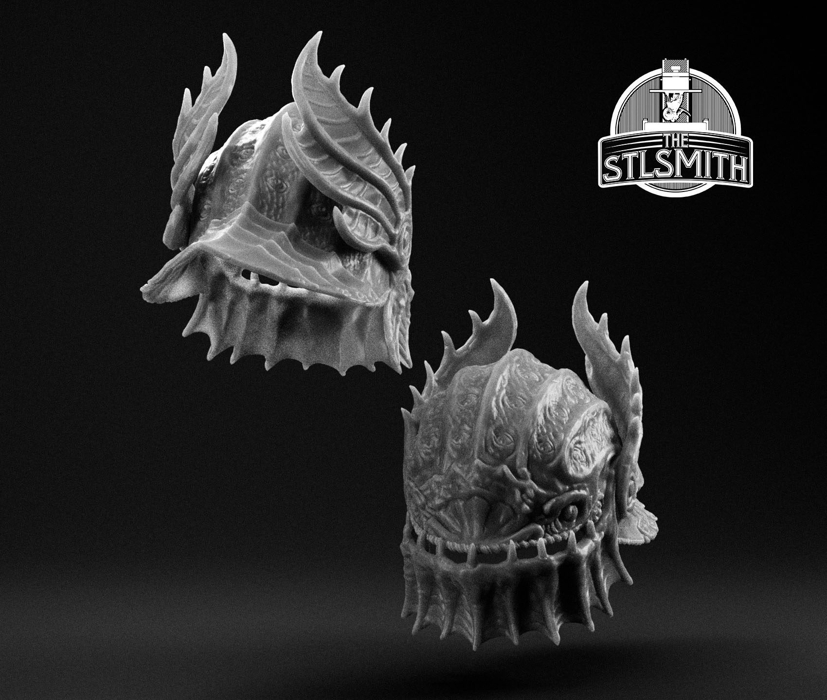 fiendish armet render bw fiendish armet render bw