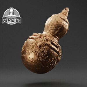 fiery gourd render bronze