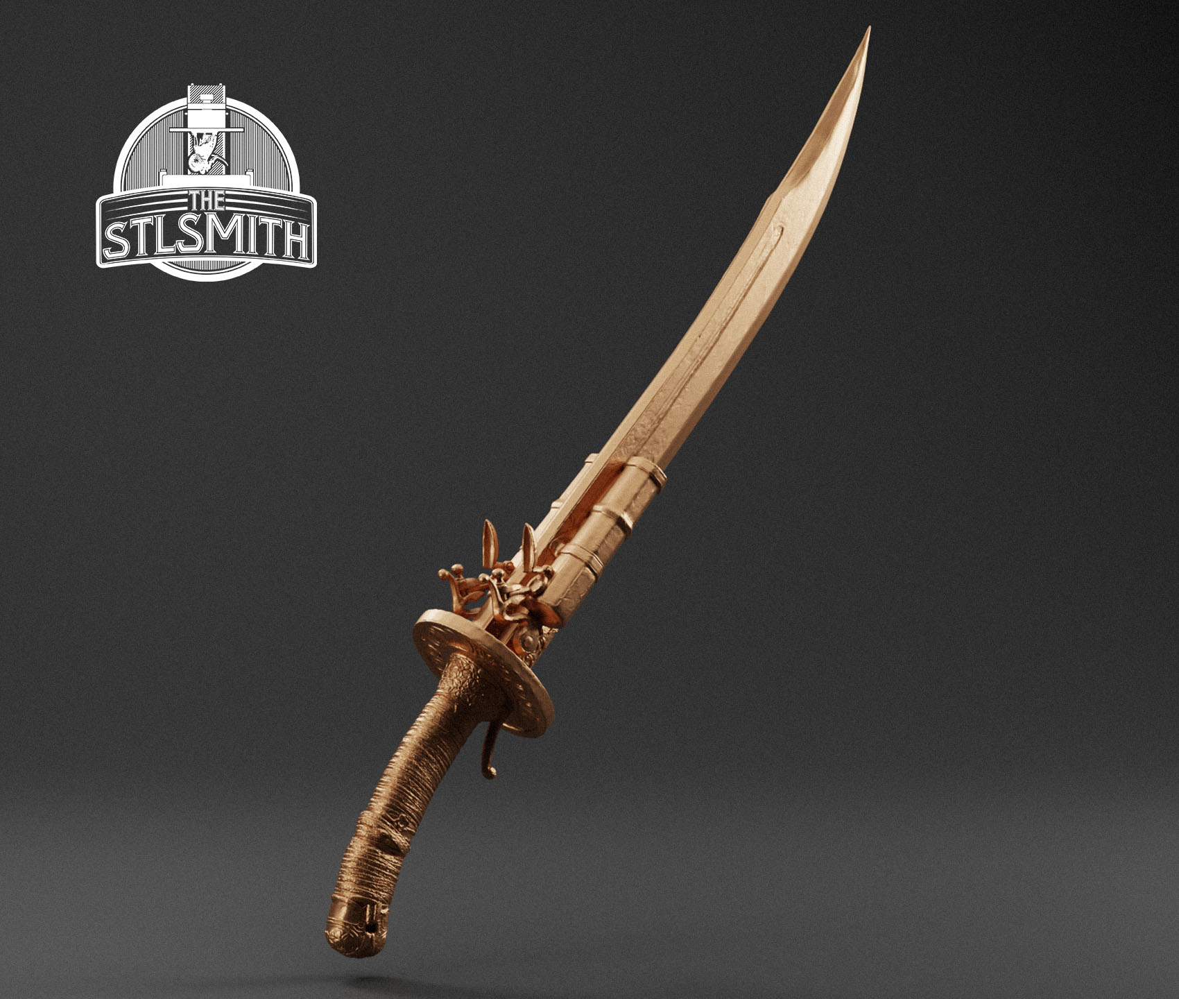 firearm blades render bronze firearm blades render bronze