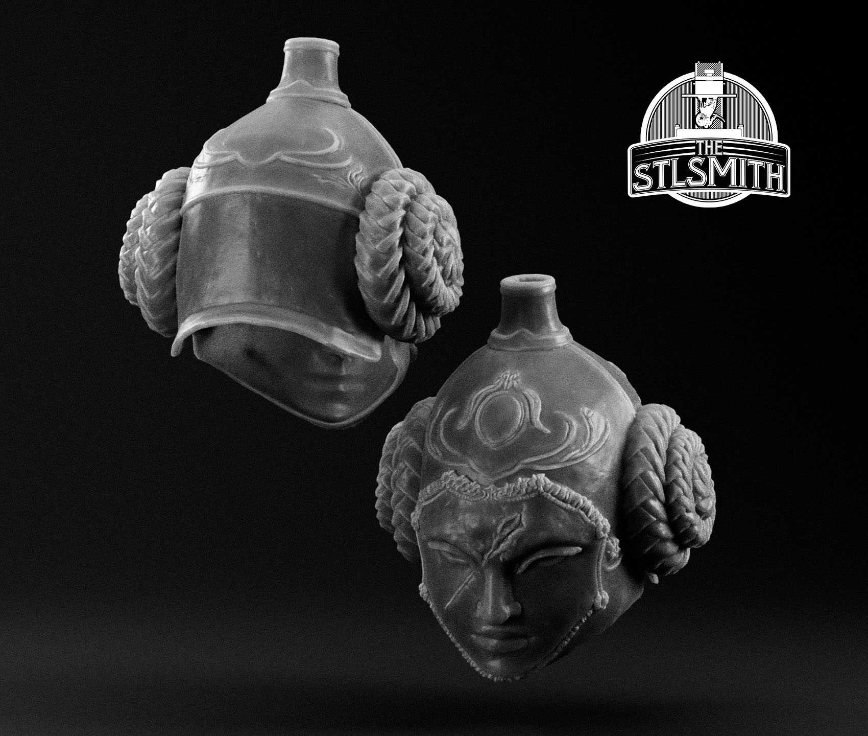 freyja's helm render bw freyja's helm render bw