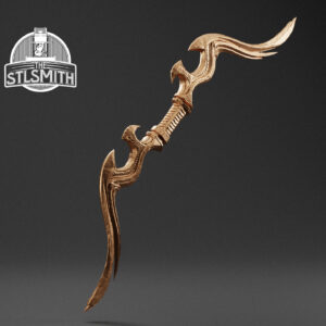 glass bow render bronze