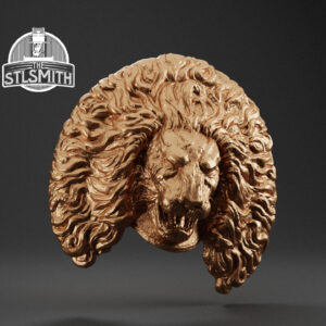 golden lion shield render bronze