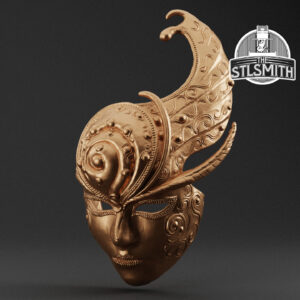 golden snail's mask render bronze