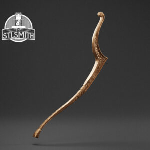 harp bow render bronze