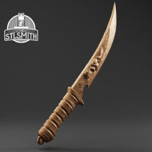 harran combat knife render bronze