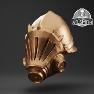 high metal helm render bronze