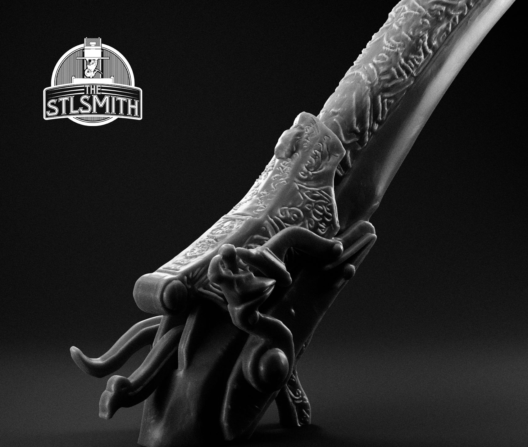 hunter pistol 02 render bw hunter pistol 02 render bw