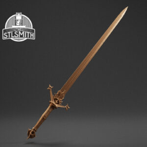 knight sword render bronze