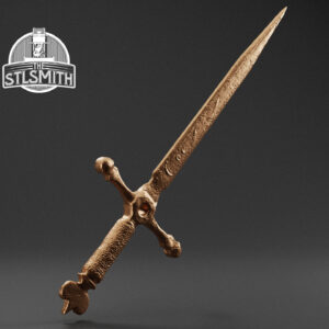 lucky knife render bronze