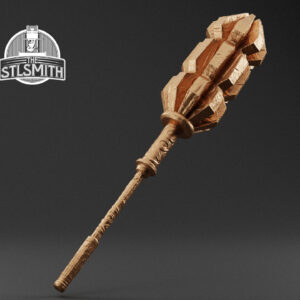 old knight hammer render bronze