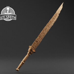 puzzling stone sword render bronze