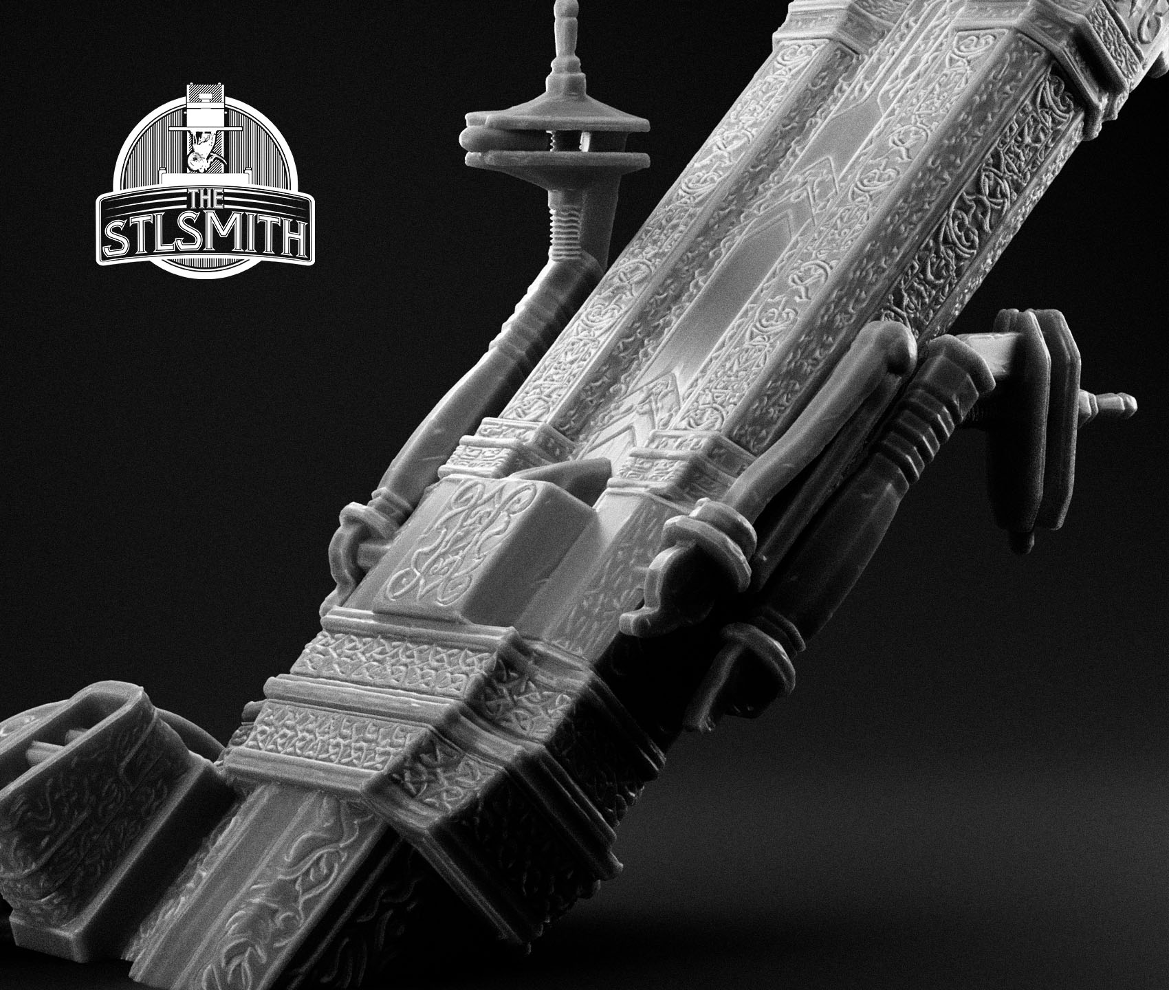 repeating pistol 02 render bw repeating pistol 02 render bw