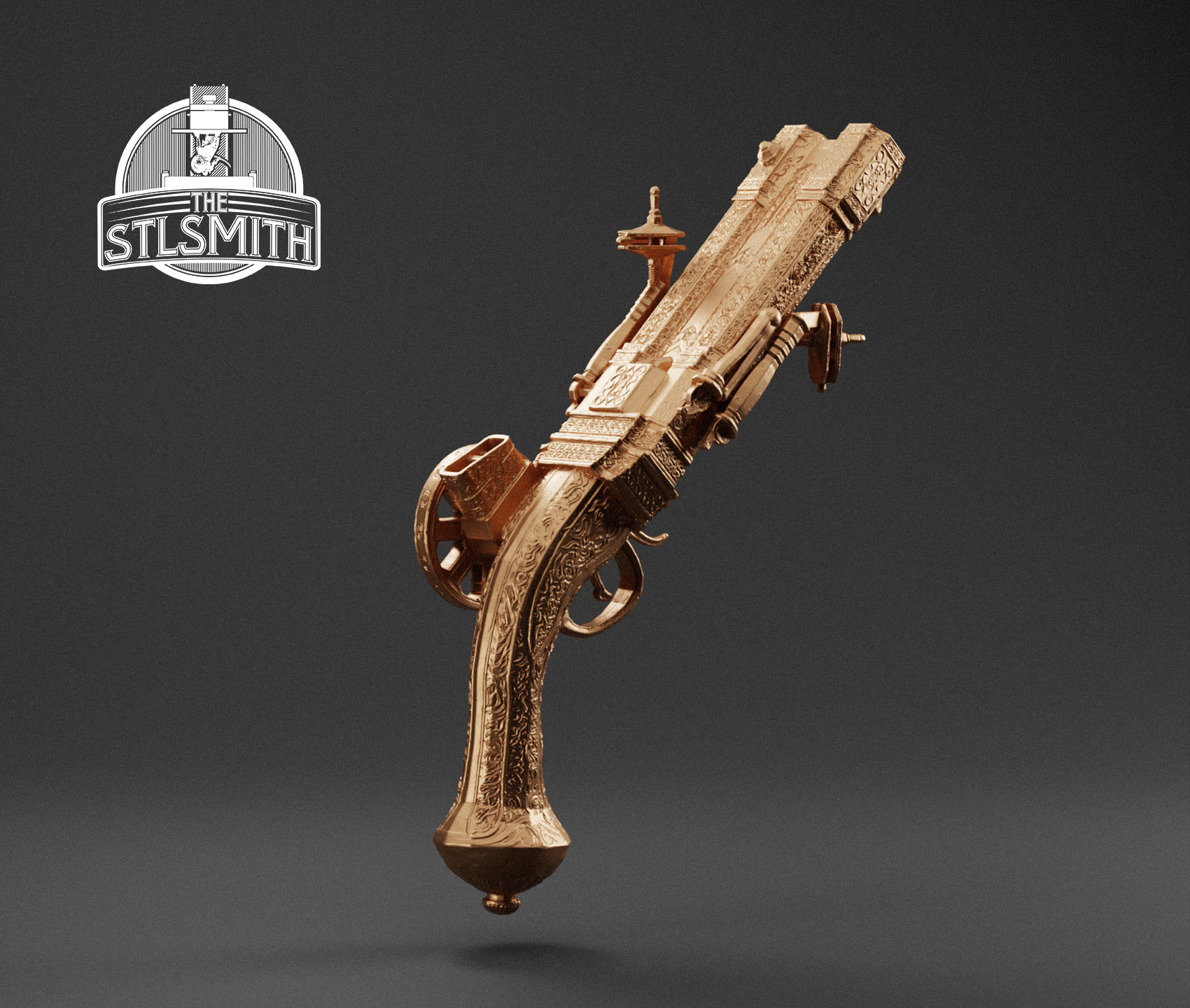 repeating pistol render bronze repeating pistol render bronze