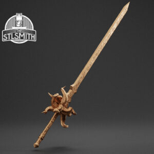 ringed knight straight sword render bronze