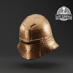 royal swordsman helm render bronze