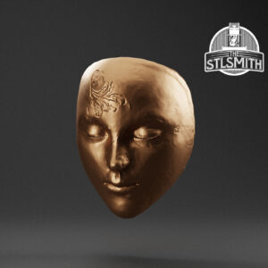 sneering mask render bronze