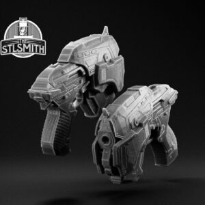 snub pistol render bw
