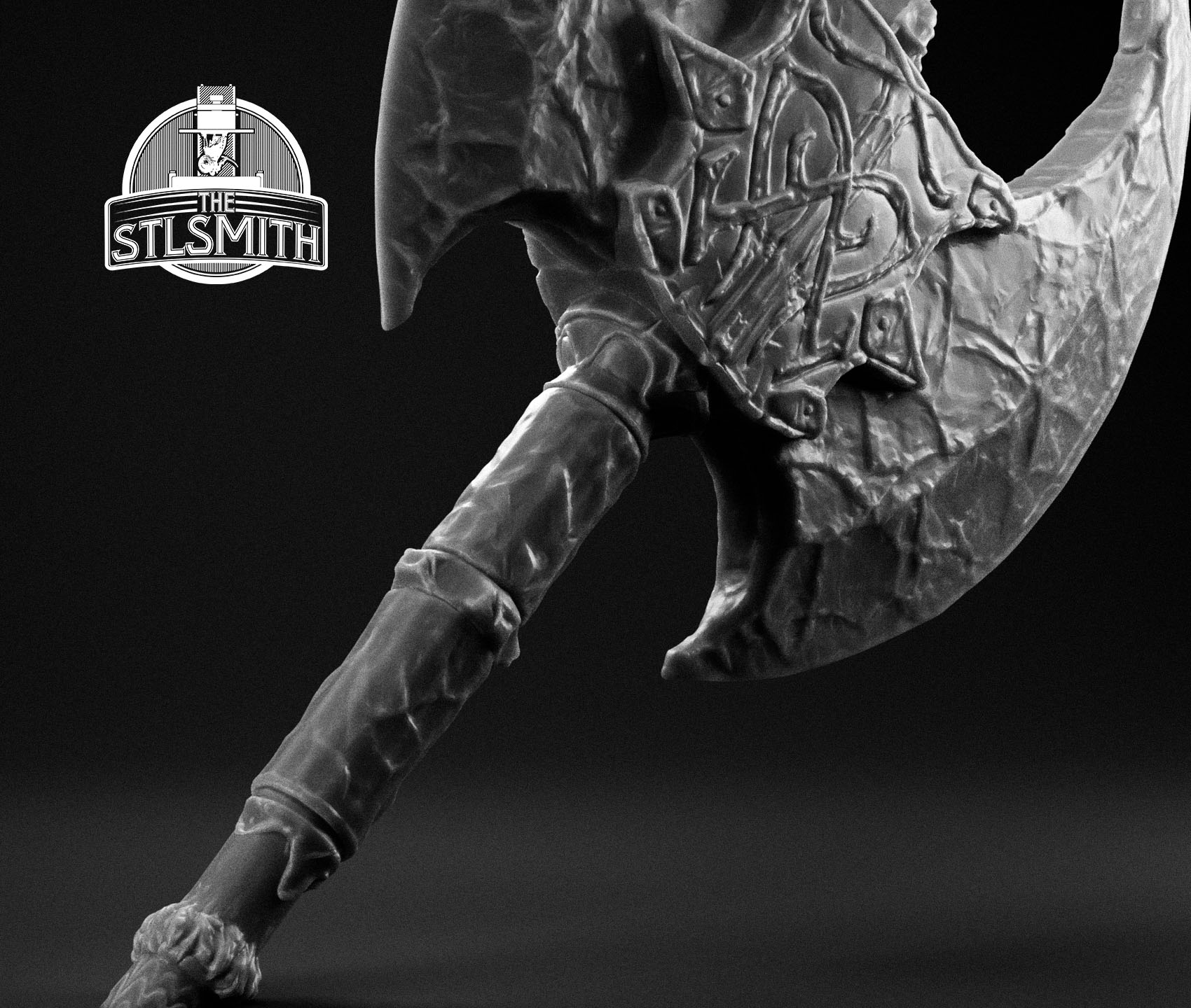 stalhrim battleaxe render bw 02 stalhrim battleaxe render bw 02