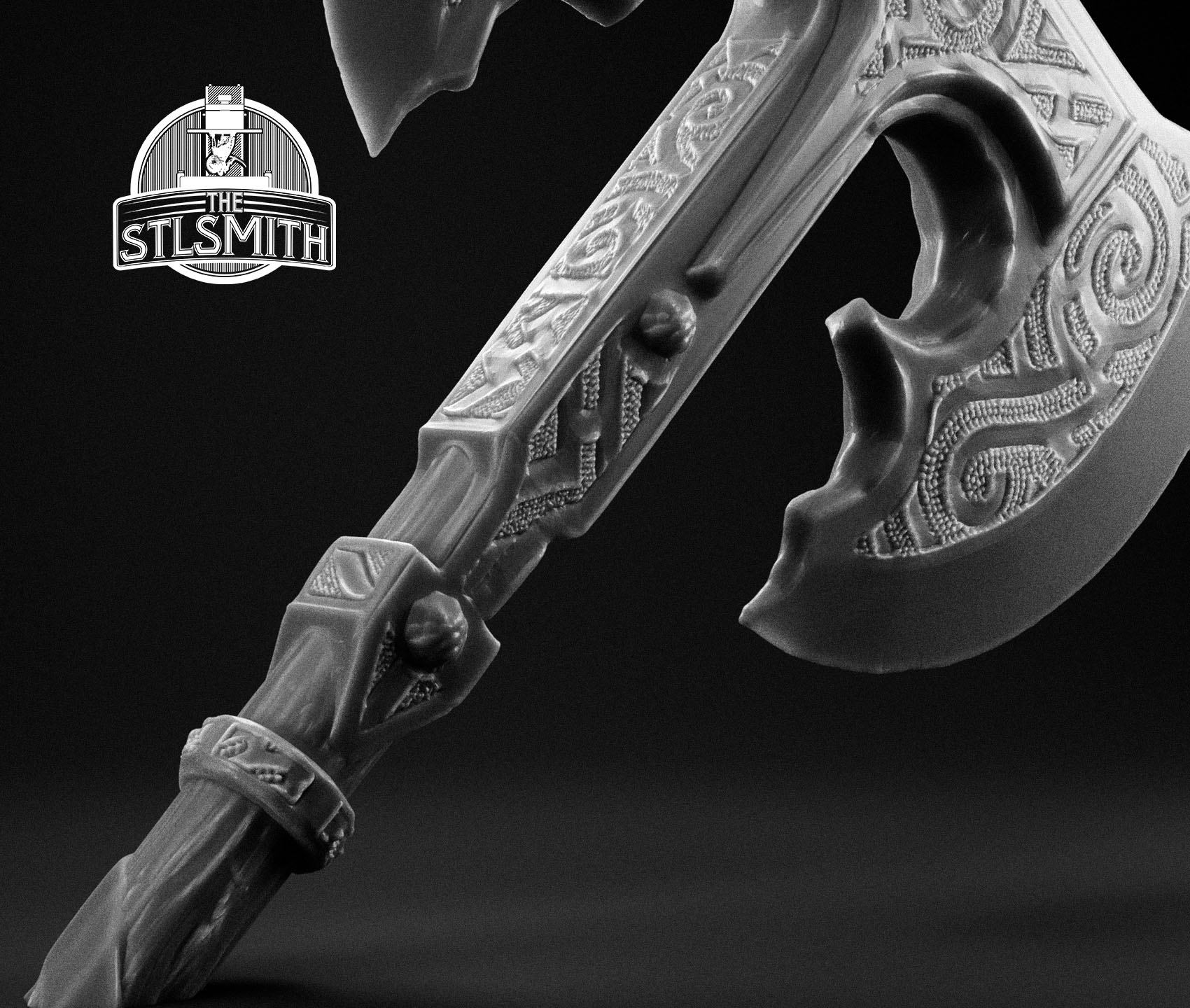 steel battleaxe render bw 02 steel battleaxe render bw 02