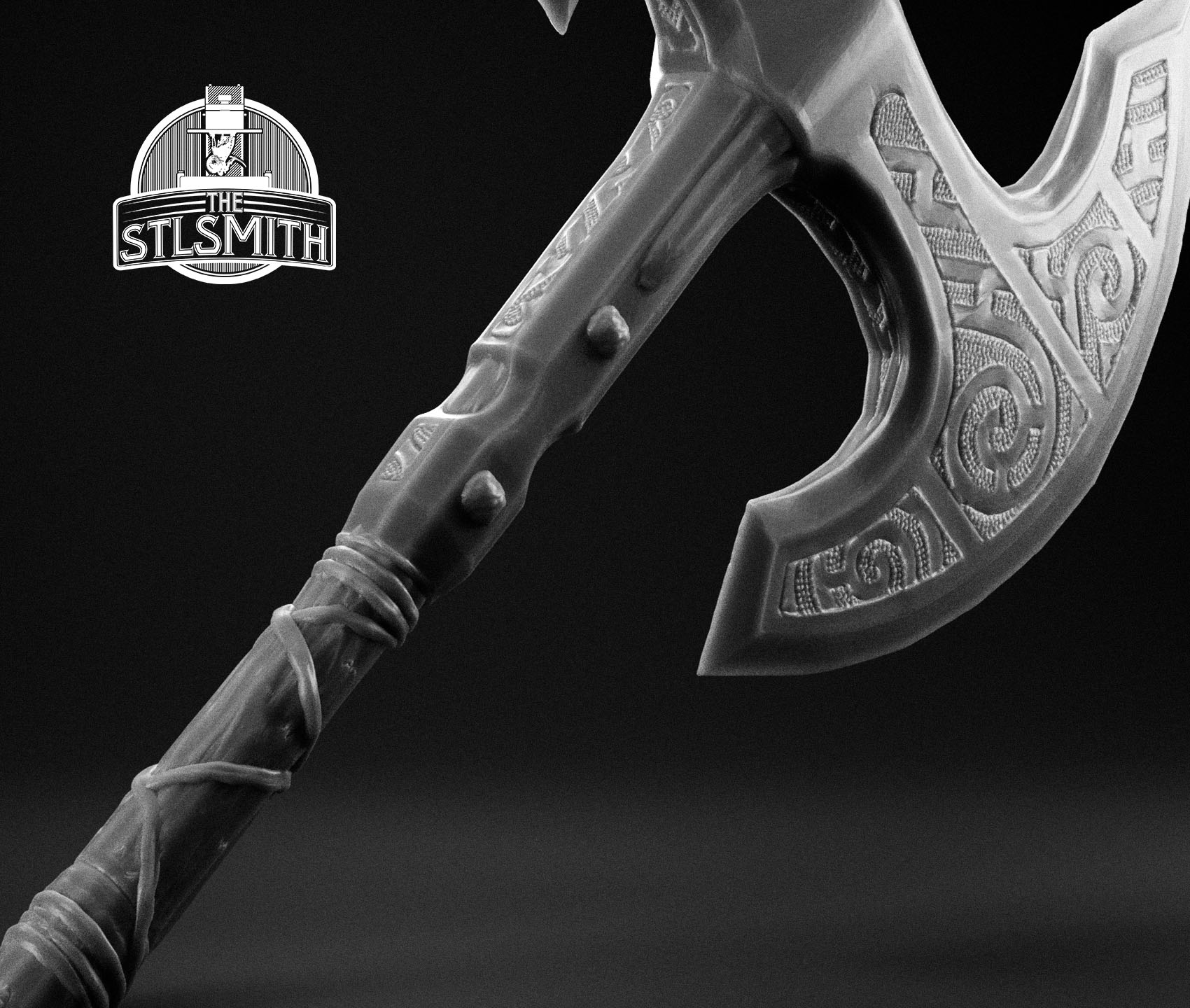 steel war axe render bw 02 steel war axe render bw 02