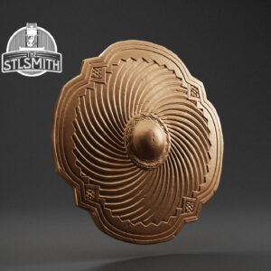 superb round shield render bronze